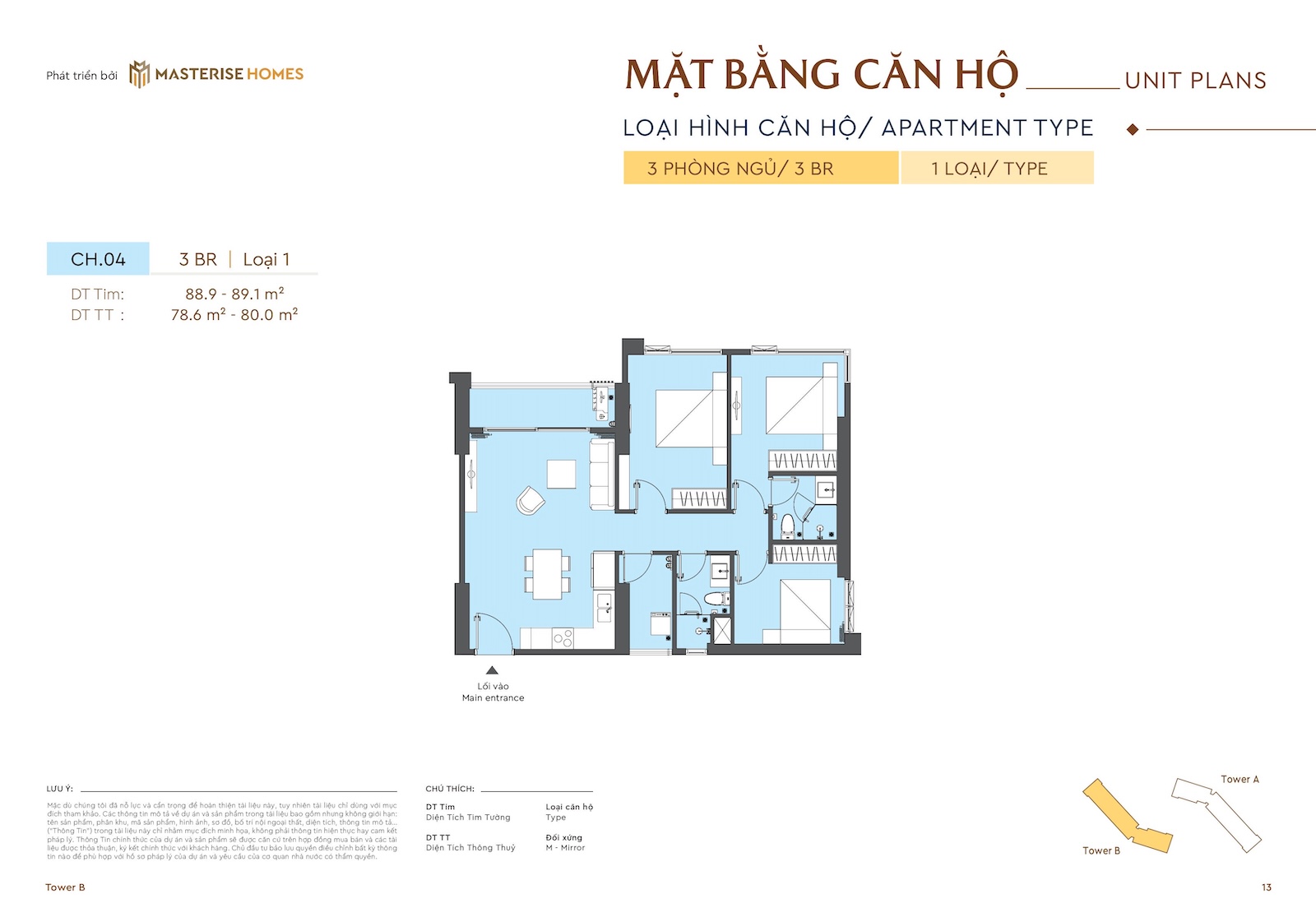 mat-bang-can-ho-3PN-materi-rivera-da-nang-royaland